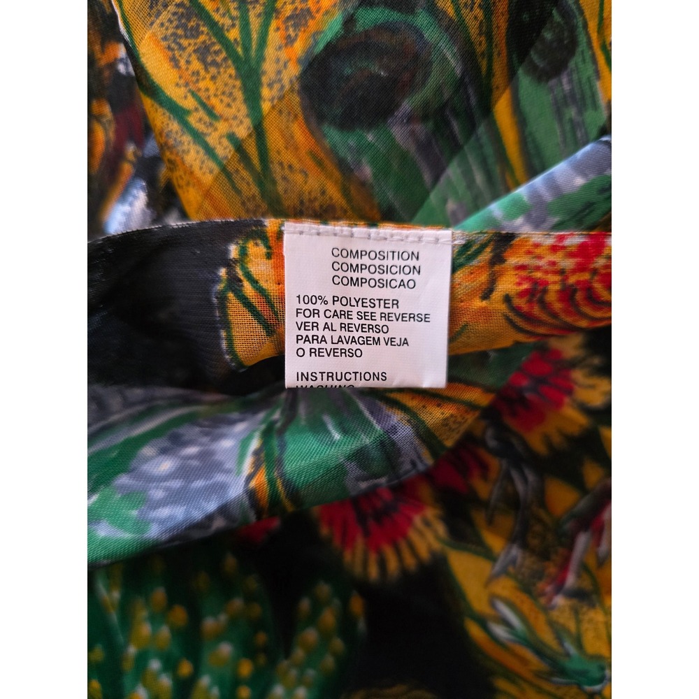 Vintage Style Tropical Sea Turtle Dolphin Nautical Print Scarf Wrap Sarong Black - Picture 4 of 4